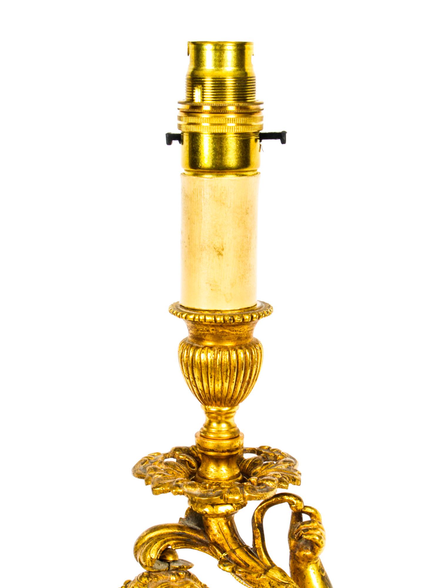 Antique French Ormolu Cherub Table Lamp Louis XVI Style Early 20th Century 13