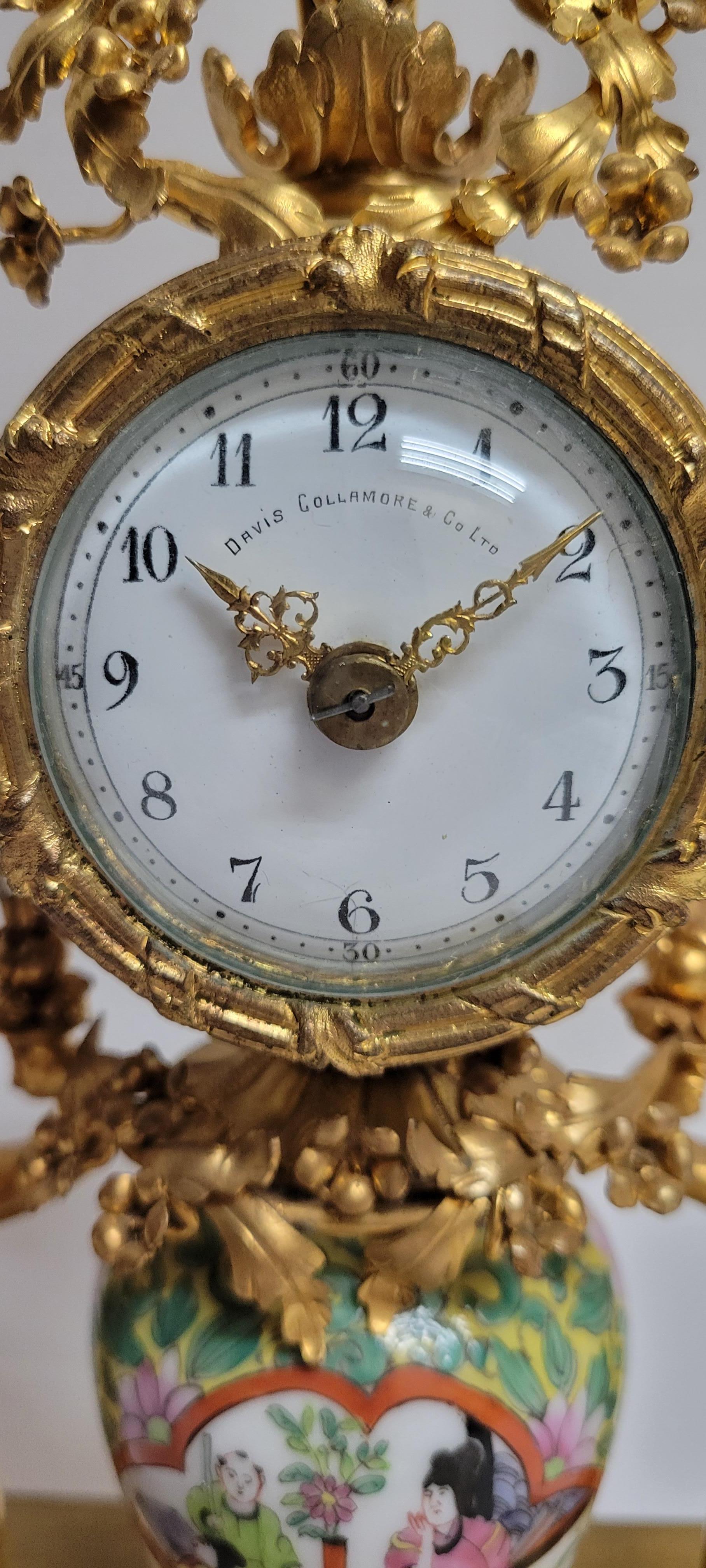 Antique French Ormolu Clock Garniture In Good Condition In New Orleans, LA