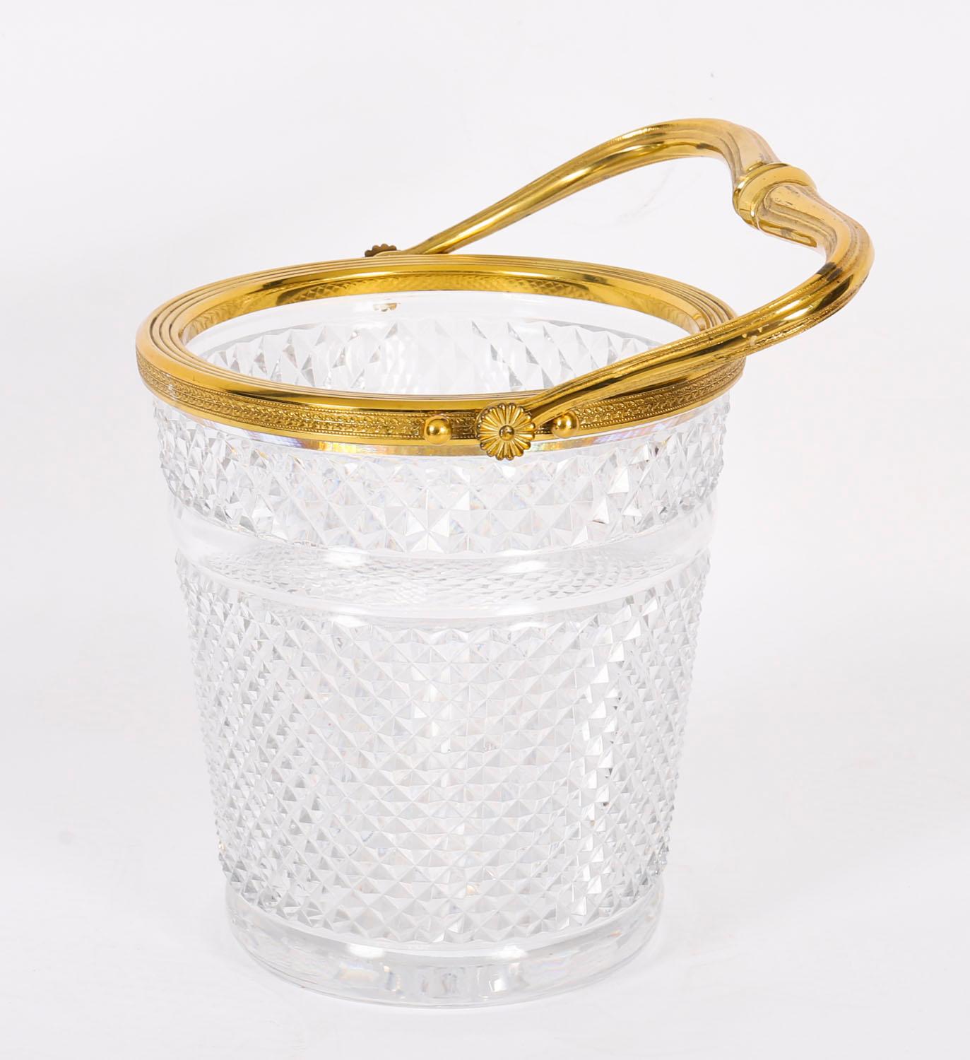 Antique French Ormolu & Cut Crystal Weinkühler Eiskübel 20. Jahrhundert (Französisch) im Angebot