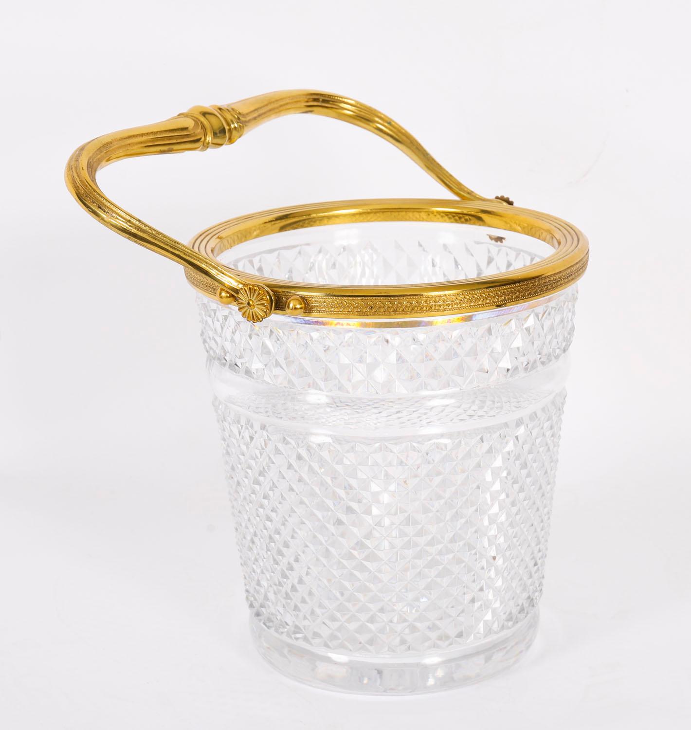 Antique French Ormolu & Cut Crystal Weinkühler Eiskübel 20. Jahrhundert im Angebot 2