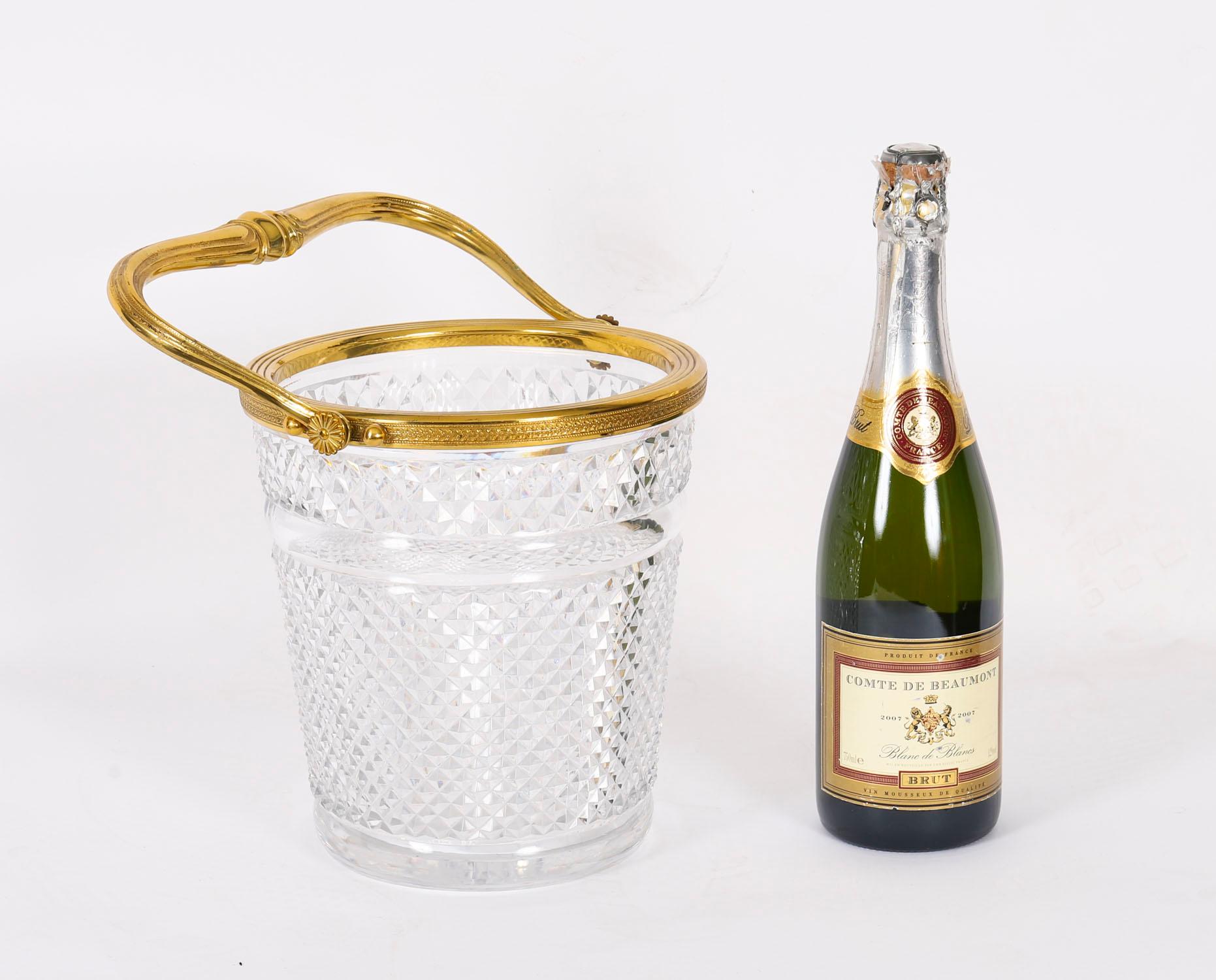 Antique French Ormolu & Cut Crystal Weinkühler Eiskübel 20. Jahrhundert im Angebot 4
