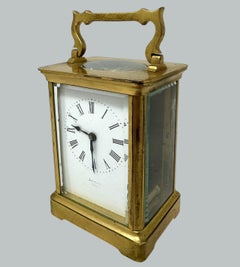 Antique French Ormolu Gilt Bronze Brass Miniature Mantle Clock Jackson Paris 19C