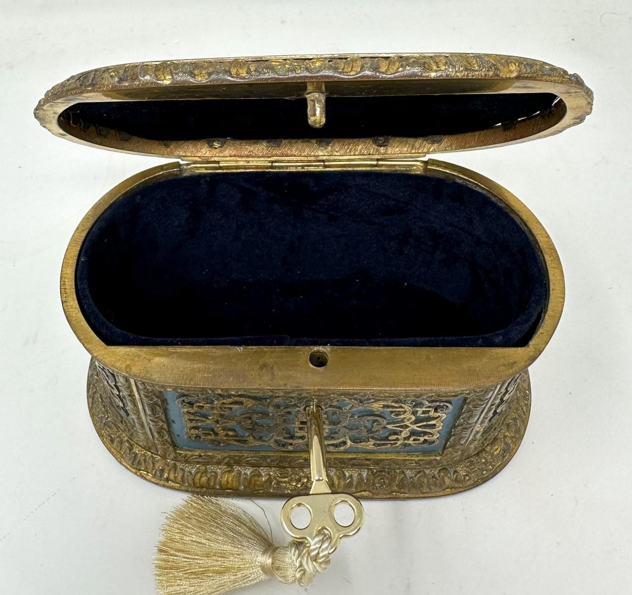 Antique French Ormolu Gilt Bronze Dore Casket Jewelry Box Sevres Style 1860 19Ct 3