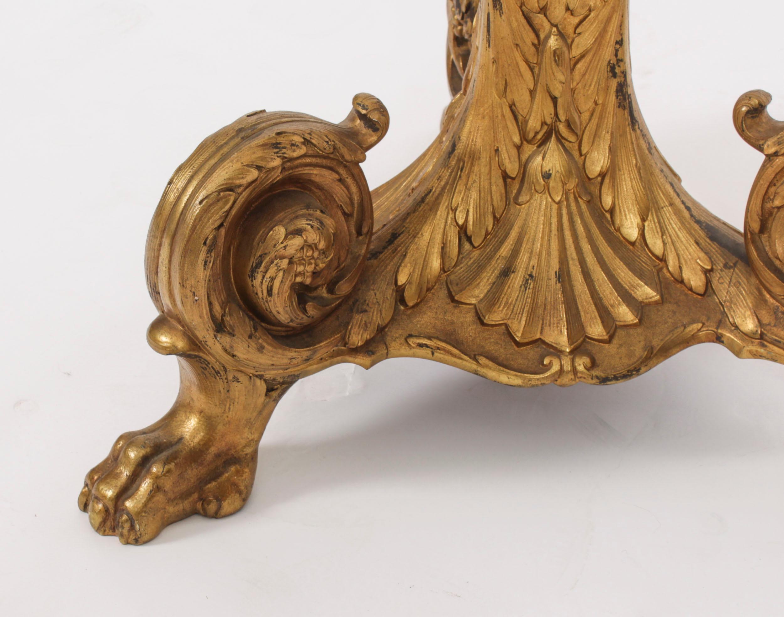Ancienne lampe standard française en bronze doré 19ème siècle en vente 4