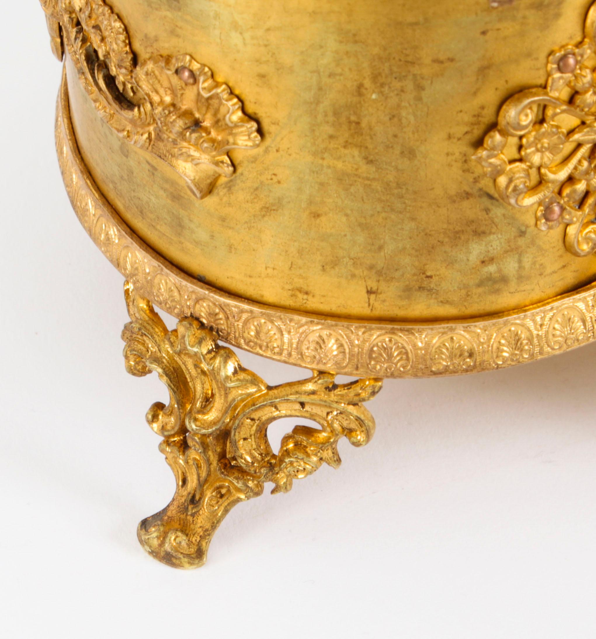 Antique French Ormolu Heart Shaped Jewellery Casket Box 19th C 9