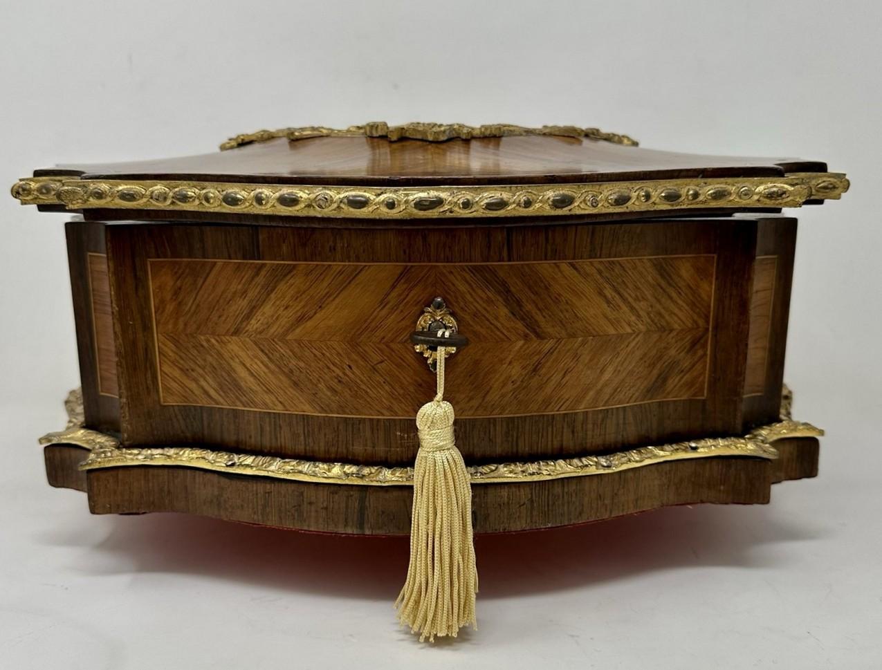 Antique French Ormolu Kingwood Sevres Casket Jewelry Box Attrib. Vervelle Audot  5