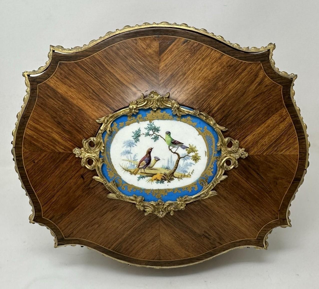 19th Century Antique French Ormolu Kingwood Sevres Casket Jewelry Box Attrib. Vervelle Audot 