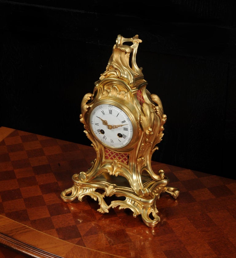 Antique French Ormolu Louis XV Rococo Clock 4