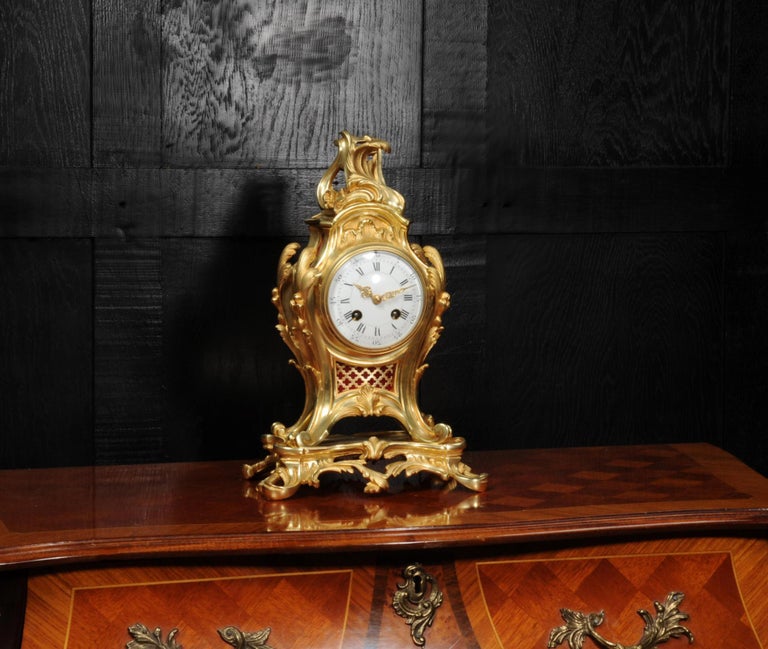 Antique French Ormolu Louis XV Rococo Clock 5