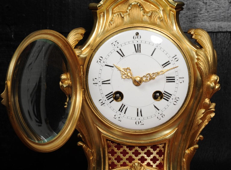 Antique French Ormolu Louis XV Rococo Clock 8
