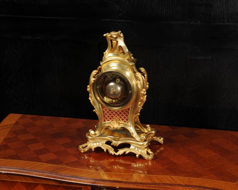 Antique French Ormolu Louis XV Rococo Clock 10