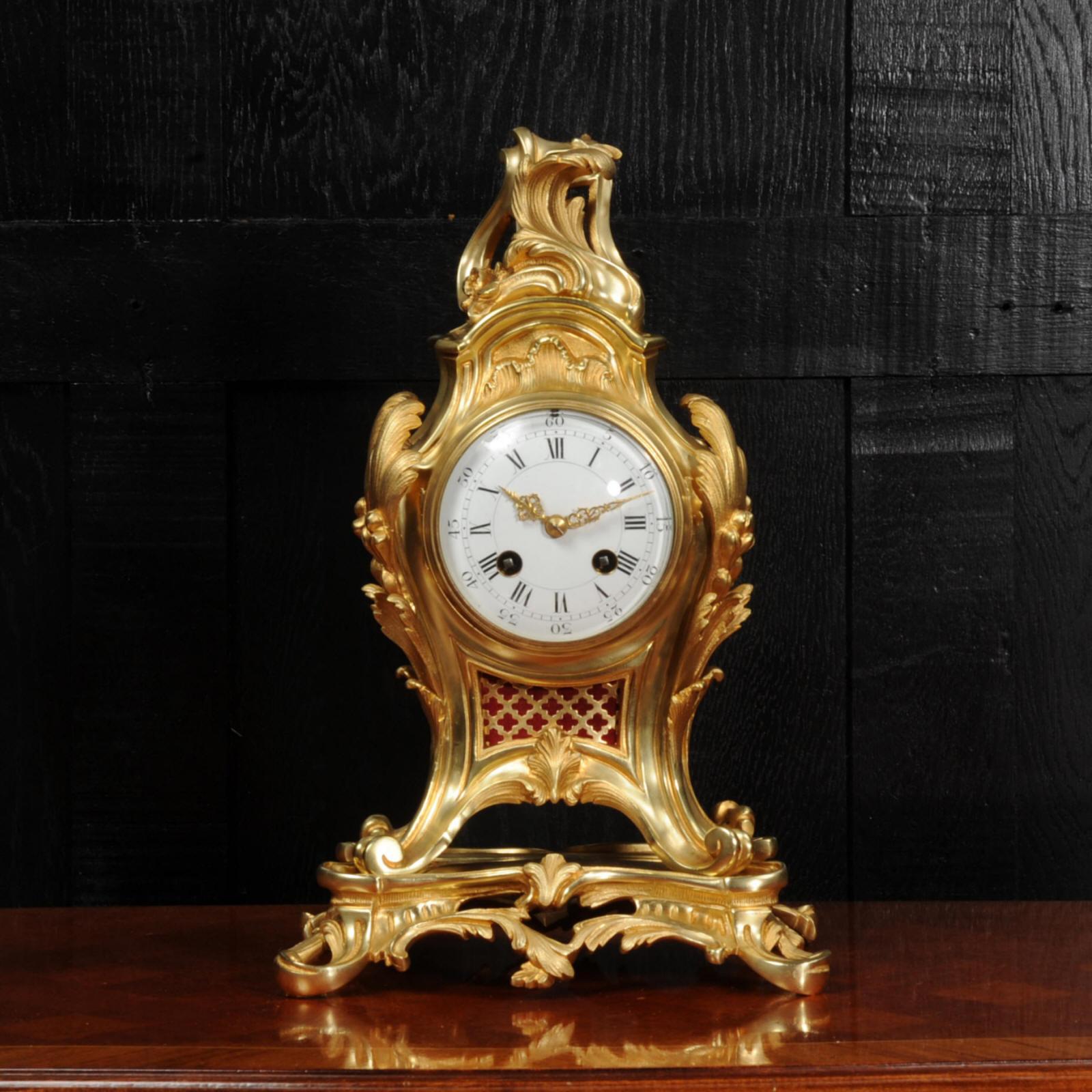 Antique French Ormolu Louis XV Rococo Clock 1