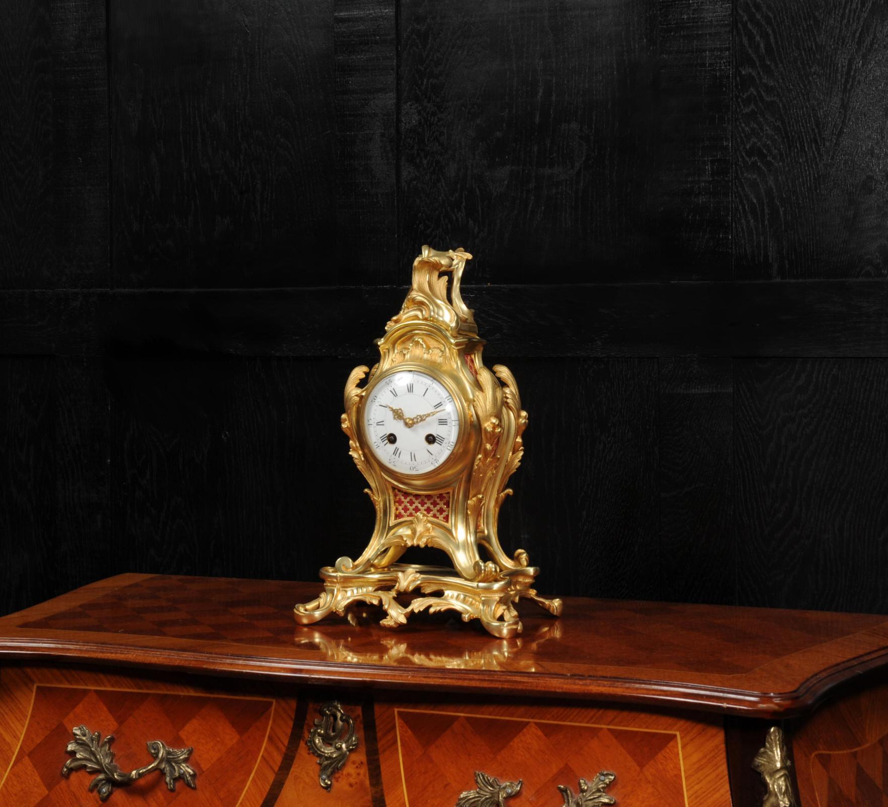 Antique French Ormolu Louis XV Rococo Clock 2