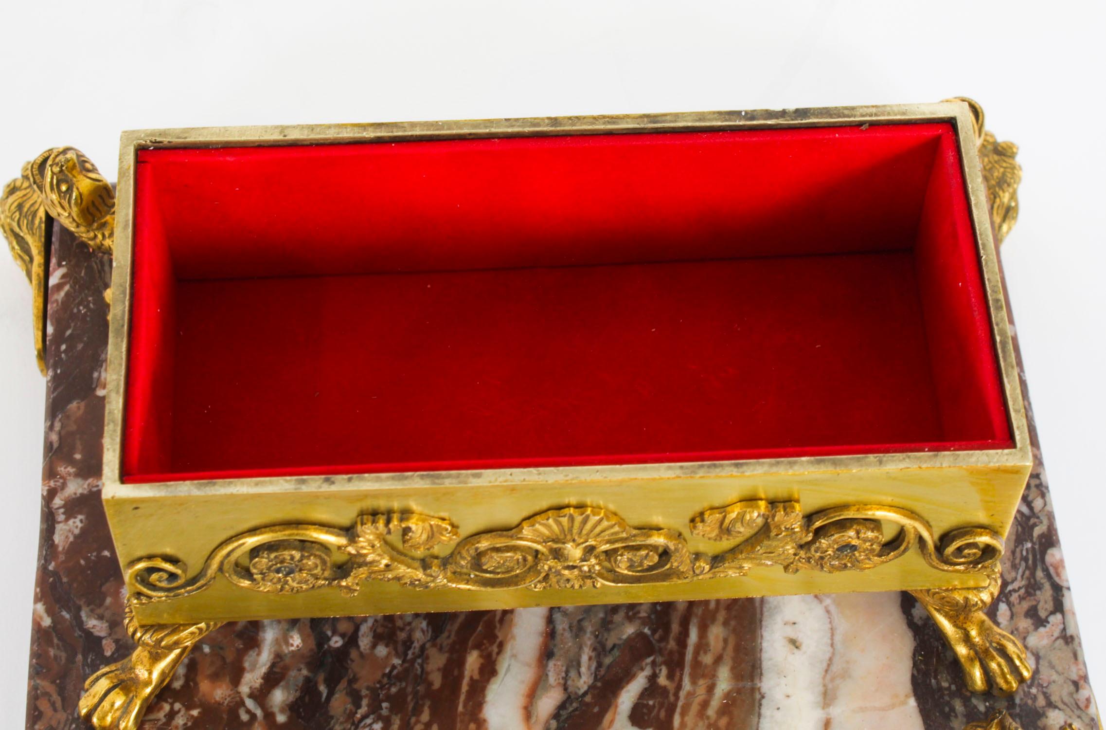 Antique French Ormolu & Marble Casket 19th Century For Sale 6