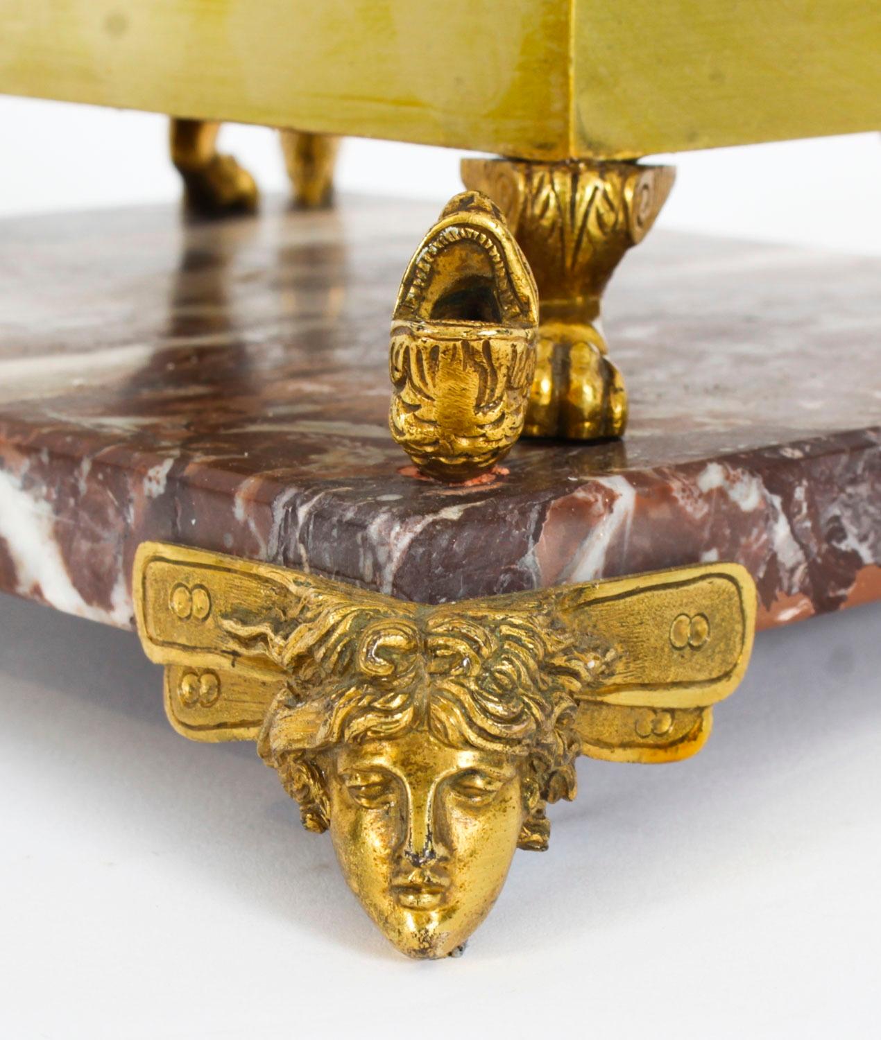 Antique French Ormolu & Marble Casket 19th Century For Sale 7