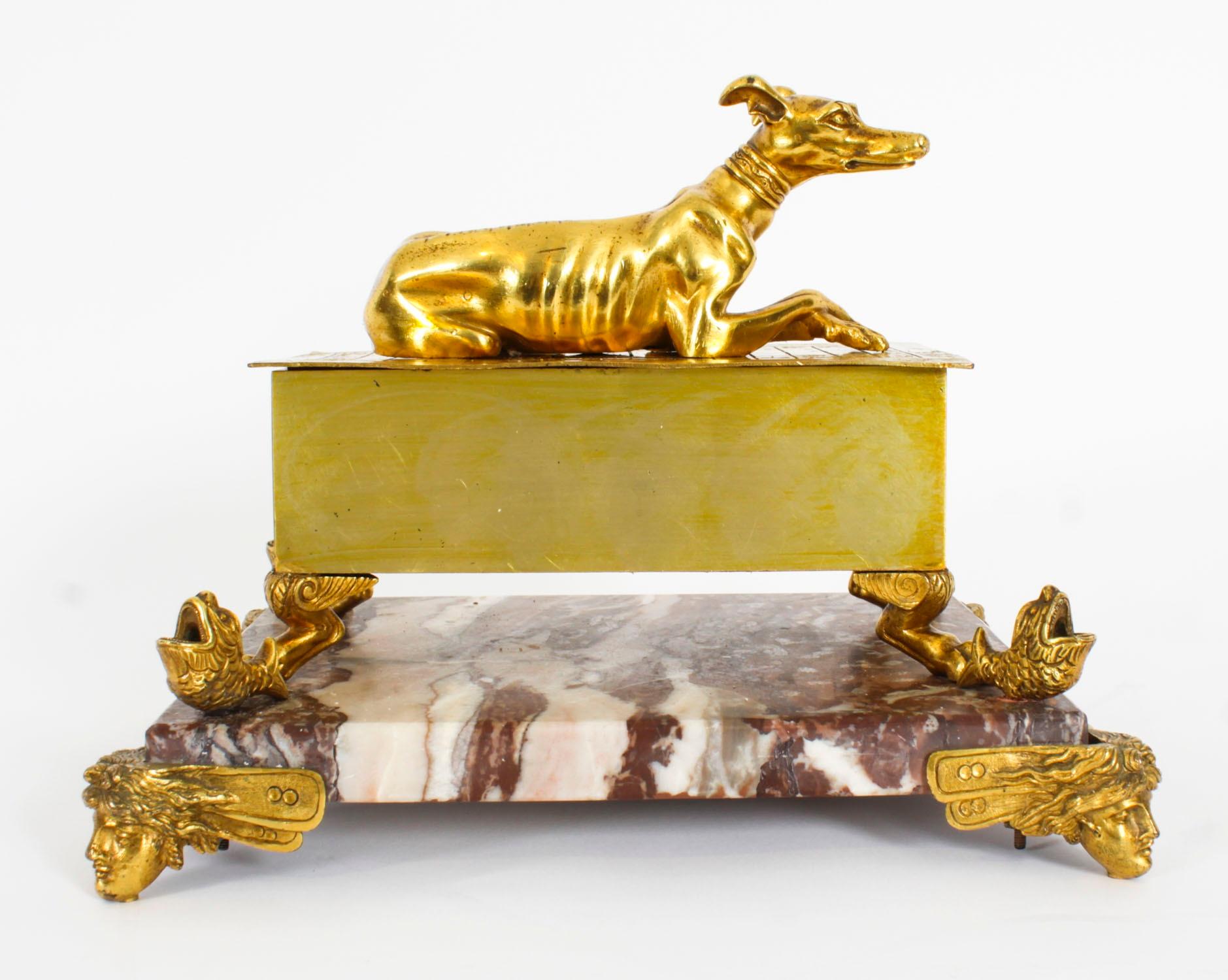 Antique French Ormolu & Marble Casket 19th Century For Sale 8