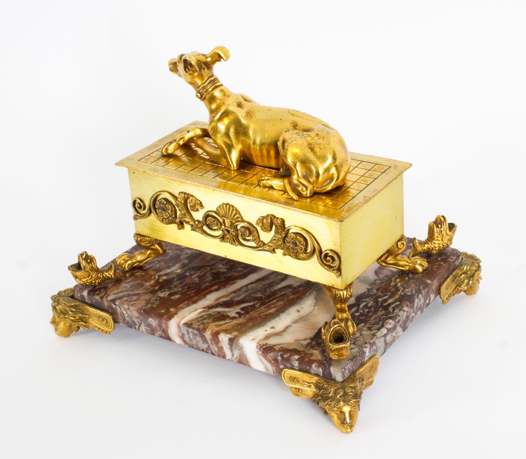 Antique French Ormolu & Marble Casket 19th Century For Sale 12