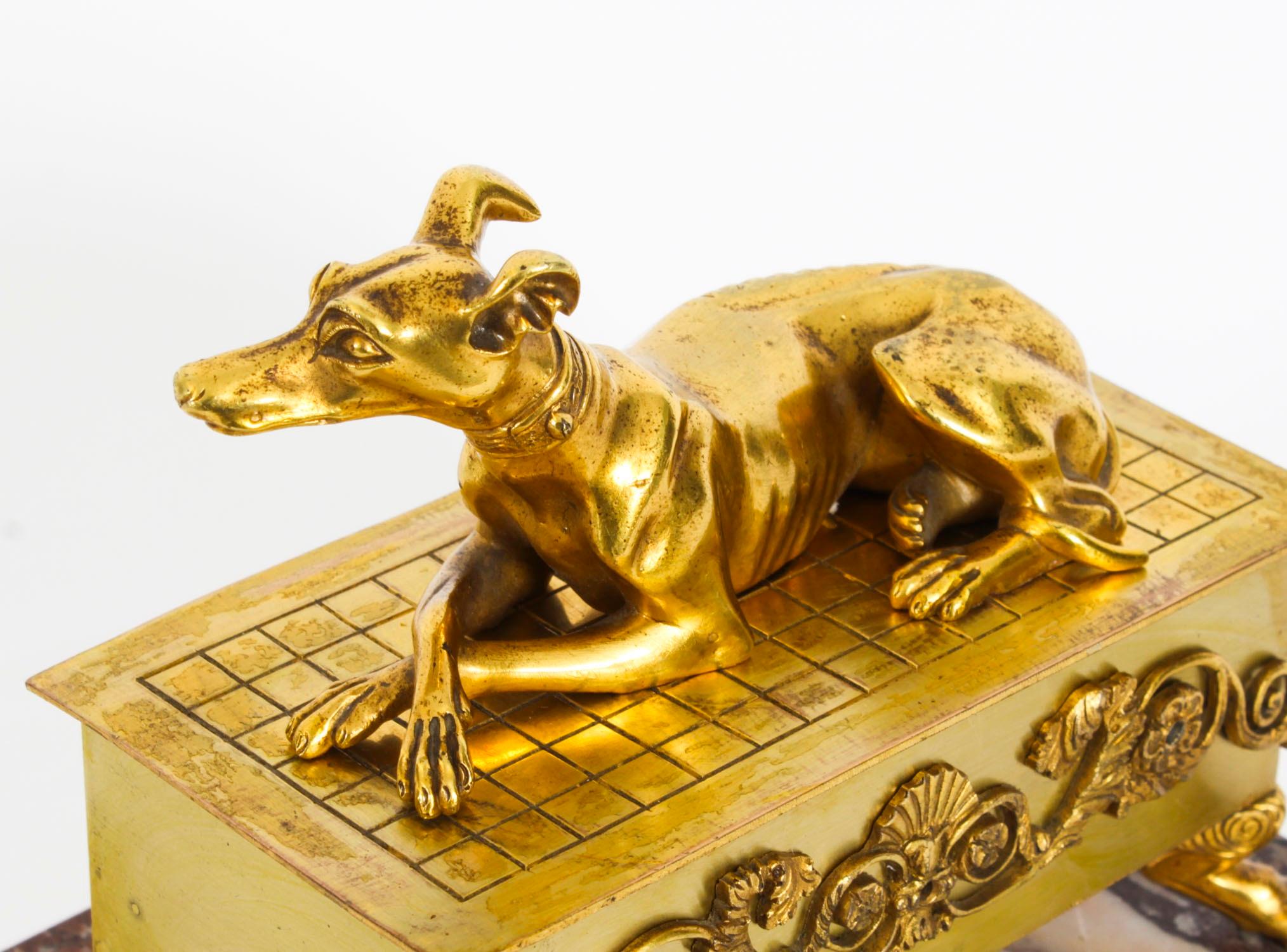 Early 19th Century Antique French Ormolu & Marble Casket 19th Century For Sale