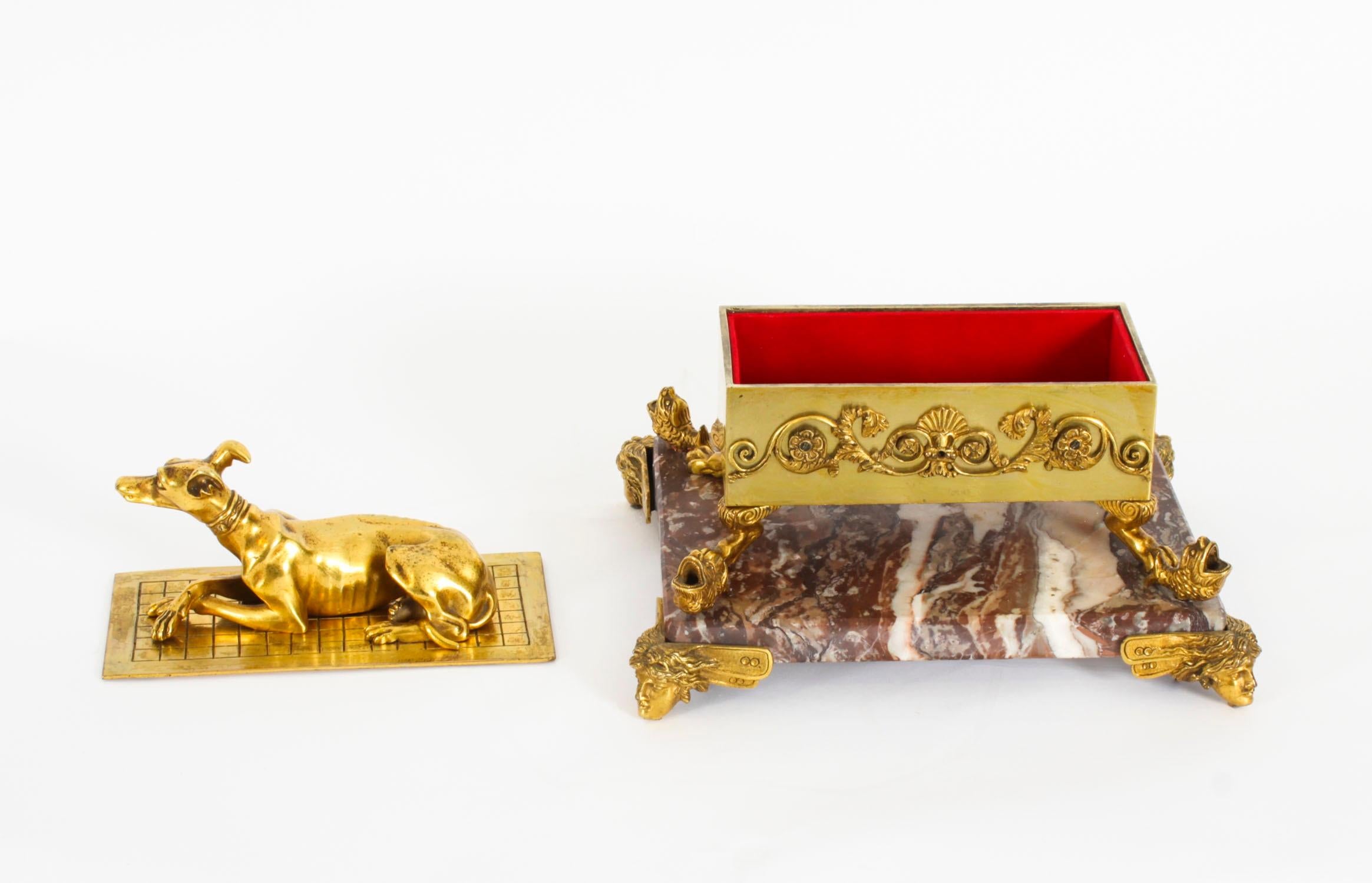 Antique French Ormolu & Marble Casket 19th Century For Sale 4