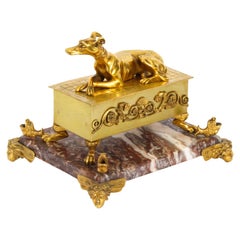 Antique French Ormolu & Marble Casket 19th Century