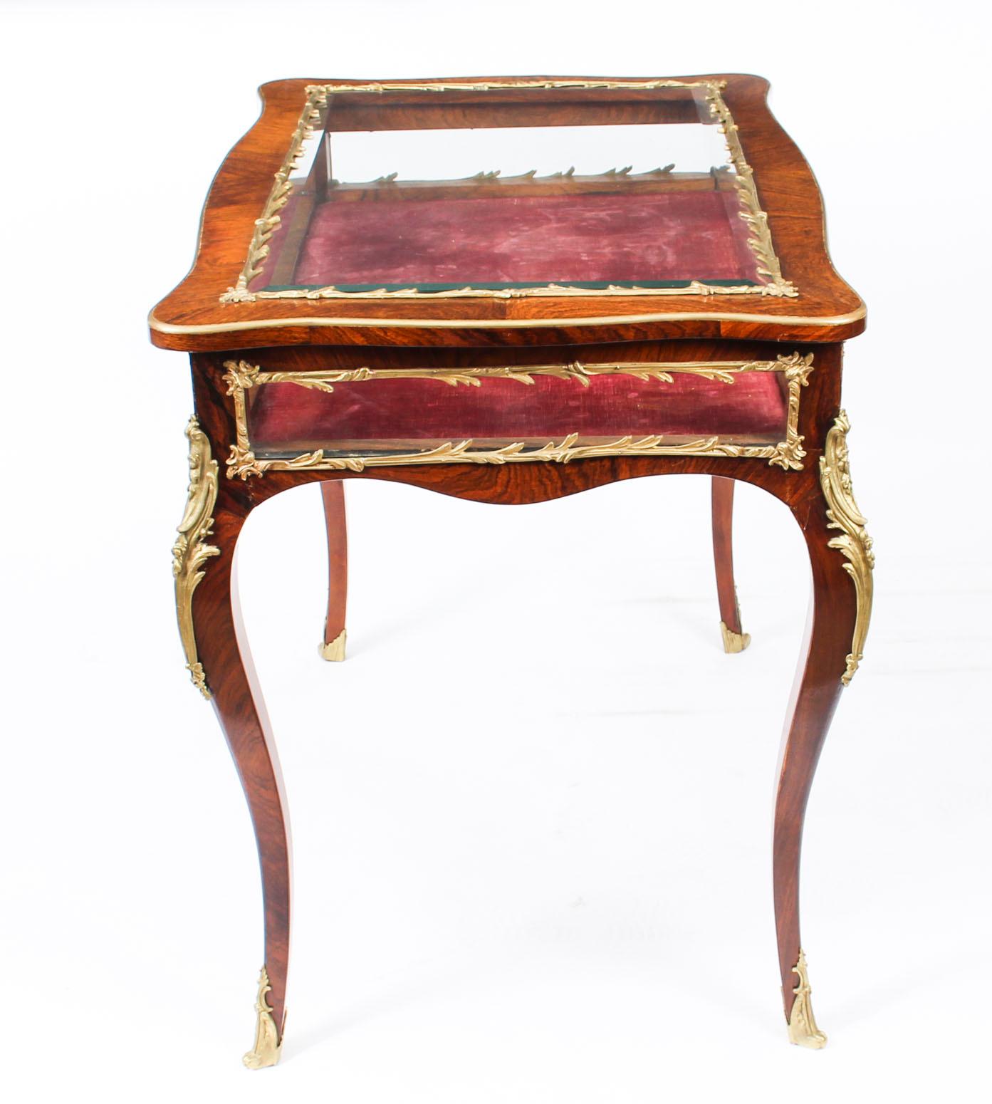 Mid-19th Century Antique French Ormolu Mounted Bijouterie Display Table, 19th Century
