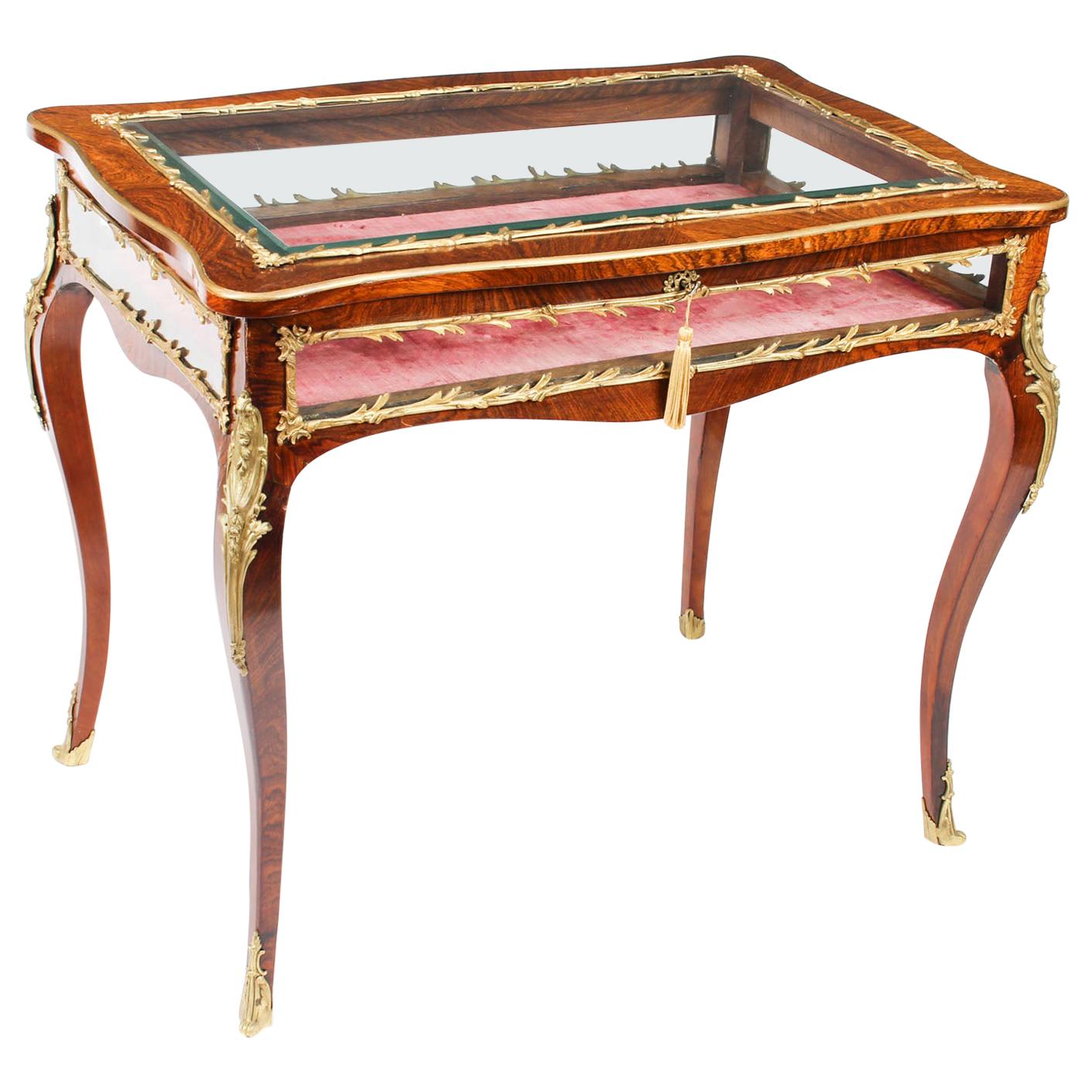 Antique French Ormolu Mounted Bijouterie Display Table, 19th Century