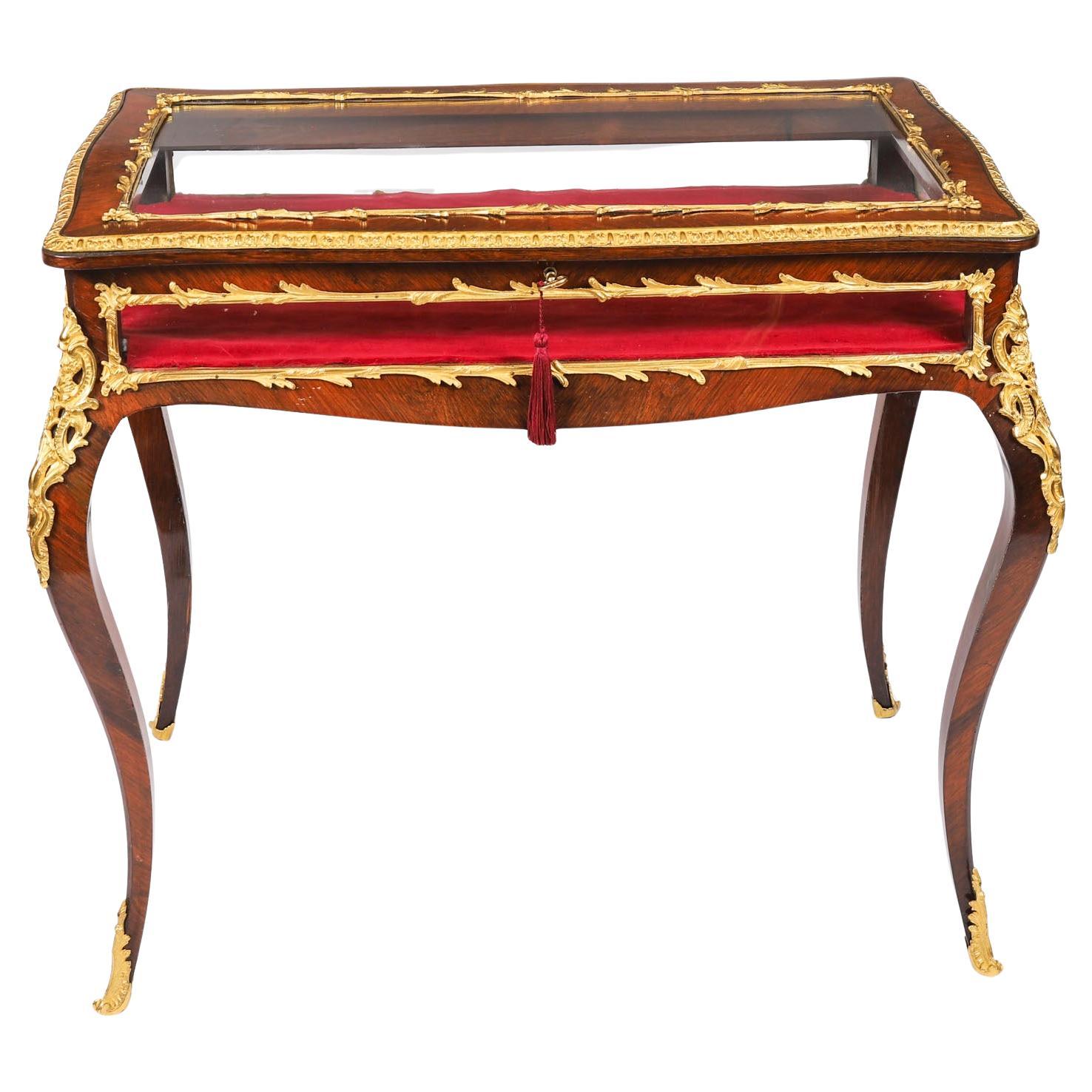 Antique French Ormolu Mounted Bijouterie Display Table 19th Century en vente