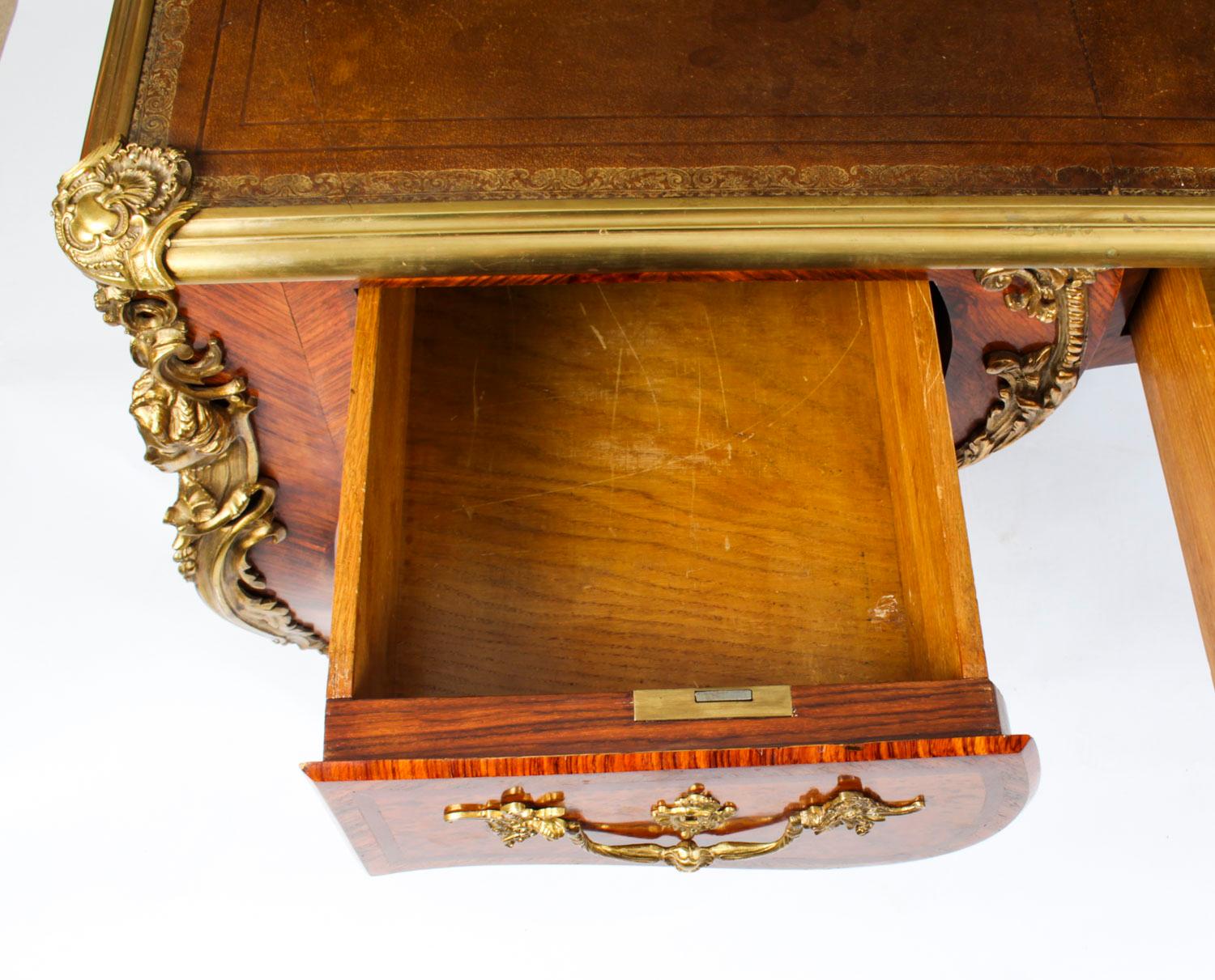 Antique French Ormolu Mounted Bureau Plat Desk, 19th Century 7