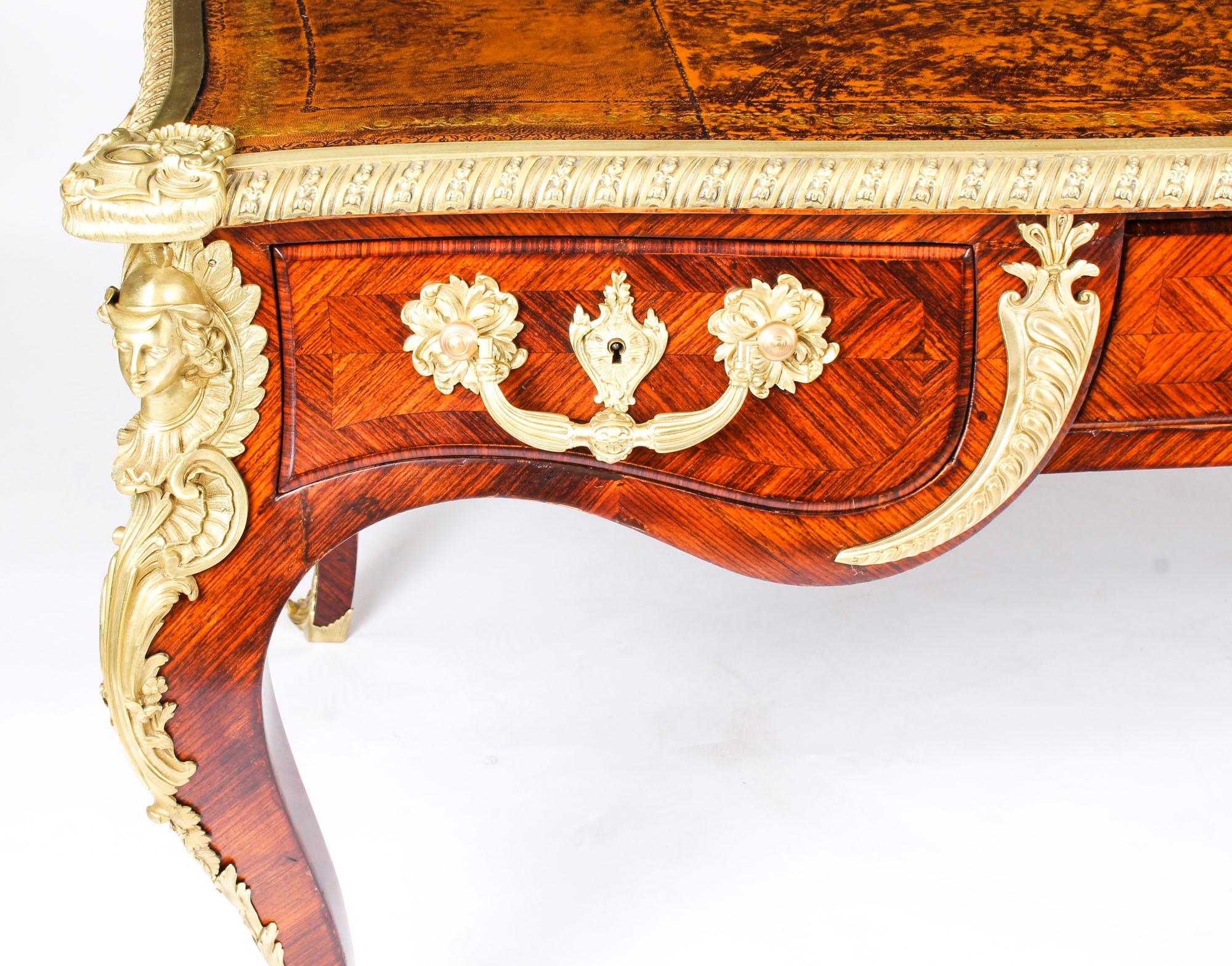 Antique French Ormolu Mounted Bureau Plat Desk, 19th Century 13