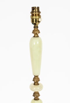 Antique French Ormolu Mounted Cream Onyx Table Lamp, 1920s