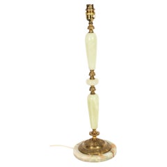 Antique French Ormolu Mounted Cream Onyx Table Lamp, 1920s