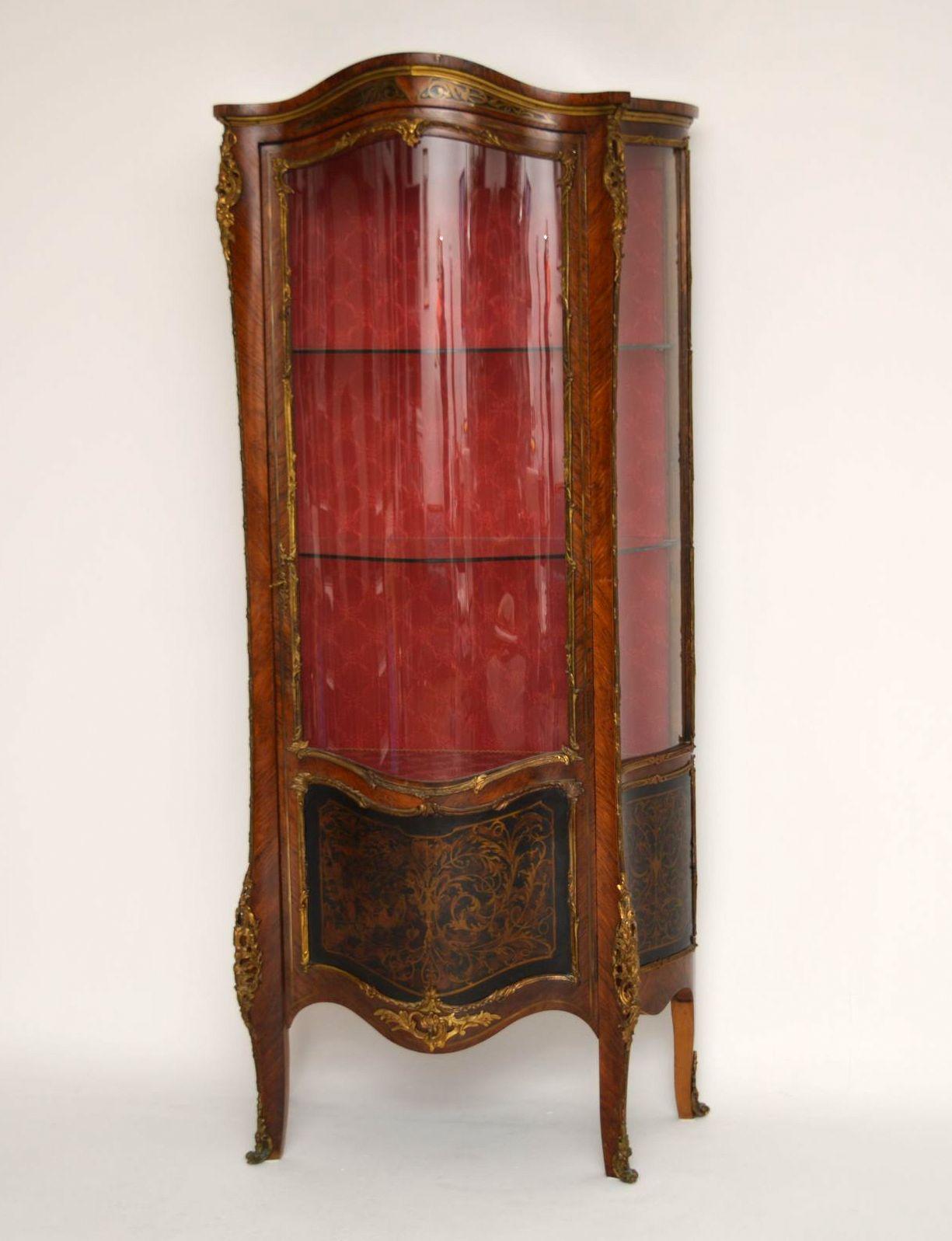 Louis XIV Antique French Ormolu Mounted Display Cabinet