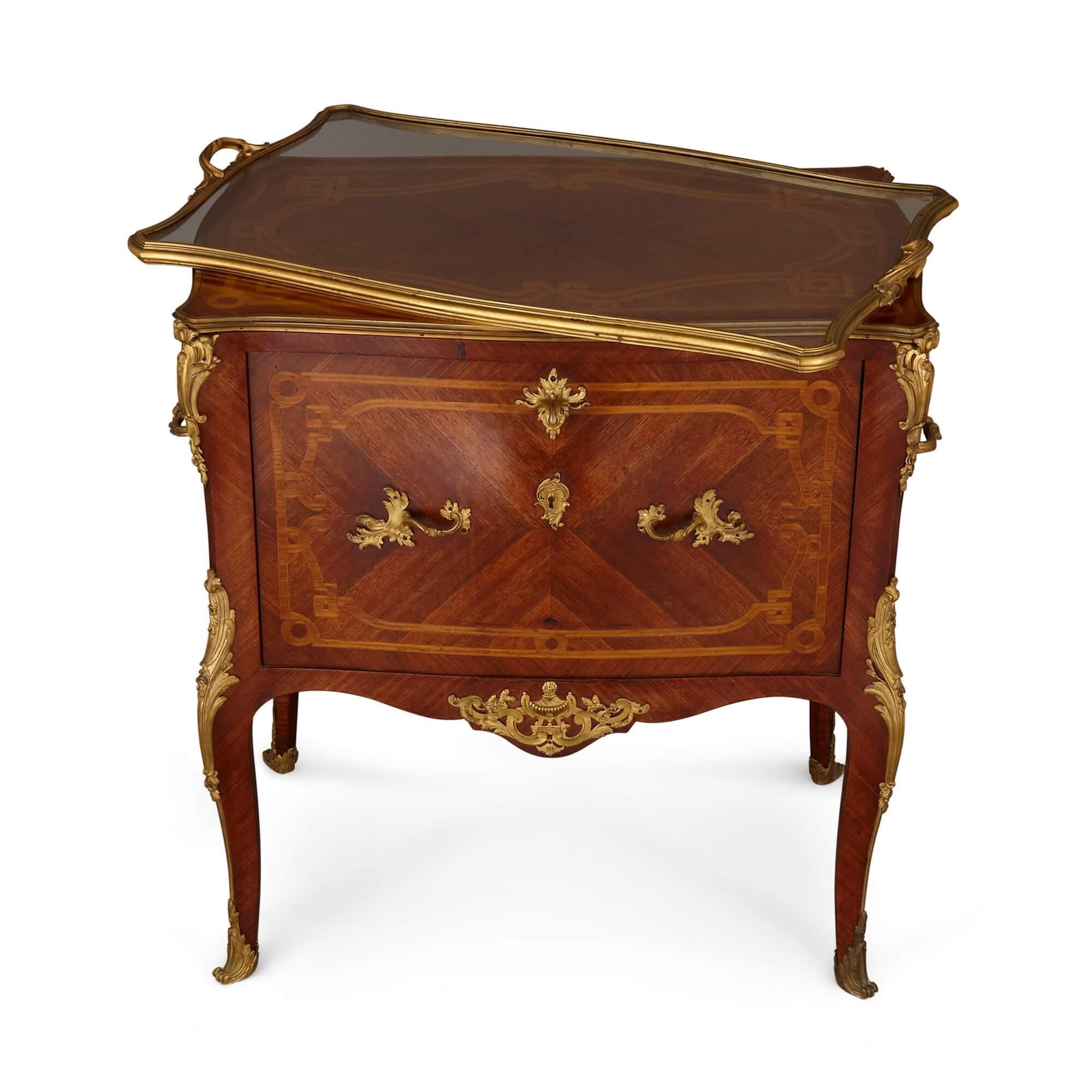 Antique French Ormolu Mounted Drinks Cabinet Attributed to François Linke In Good Condition For Sale In London, GB