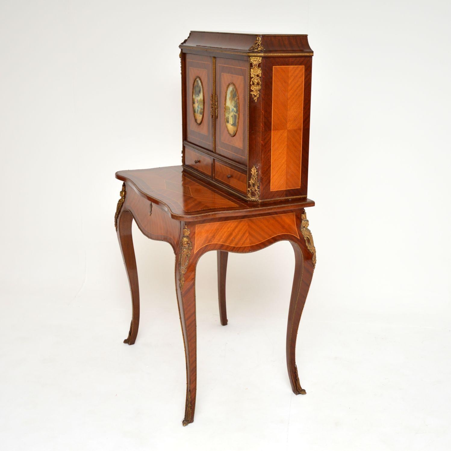 Louis XV Antique French Ormolu Mounted Escritoire Writing Desk For Sale