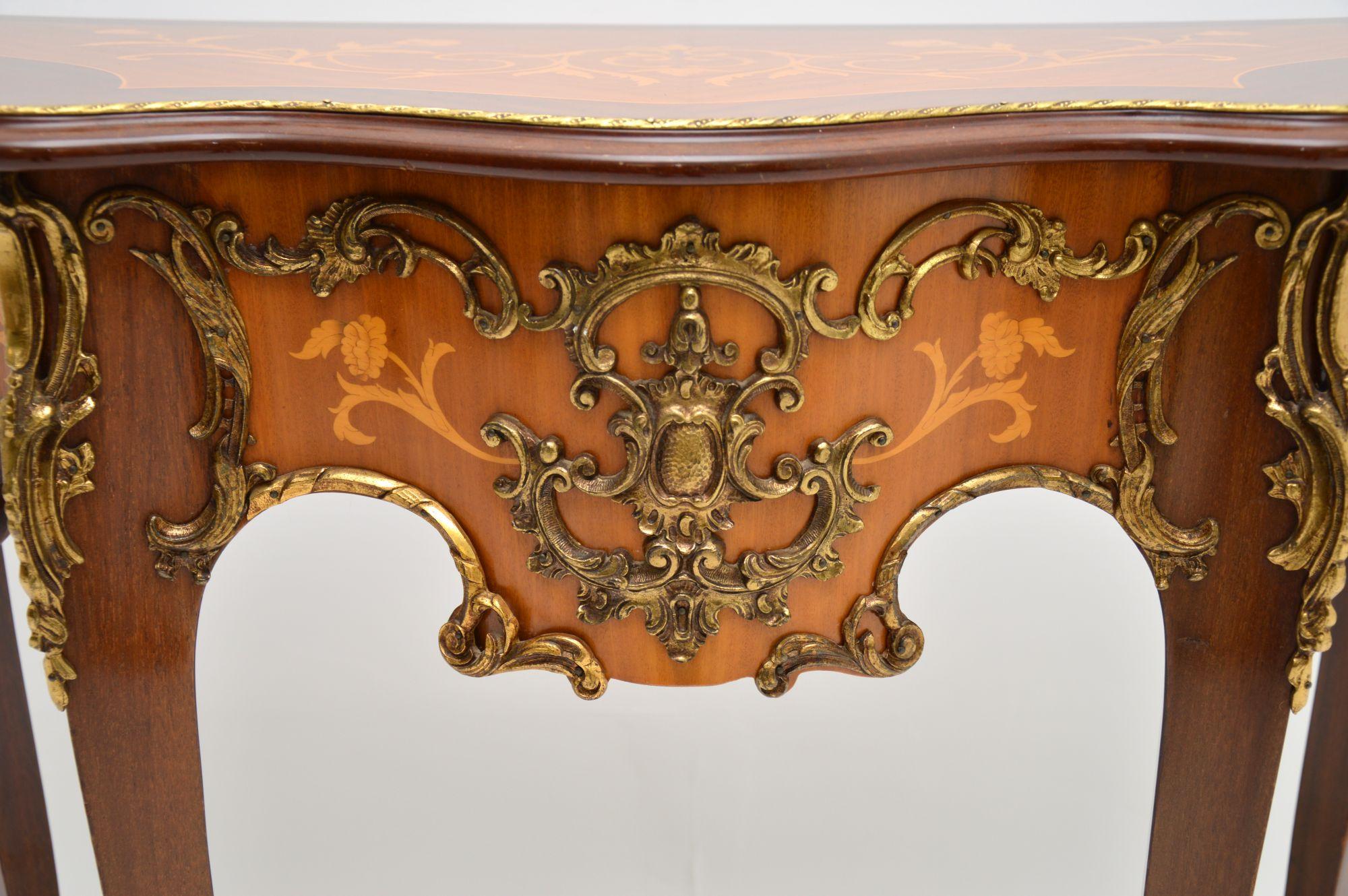 Antique French Ormolu Mounted Inlaid Console Table 7