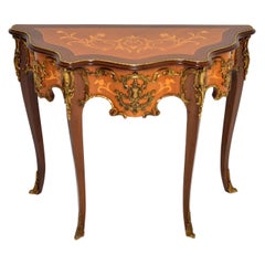 Antique French Ormolu Mounted Inlaid Console Table