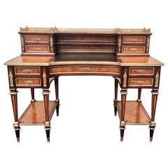 Antique French Ormolu Mounted Kingwood Desk by J Werner