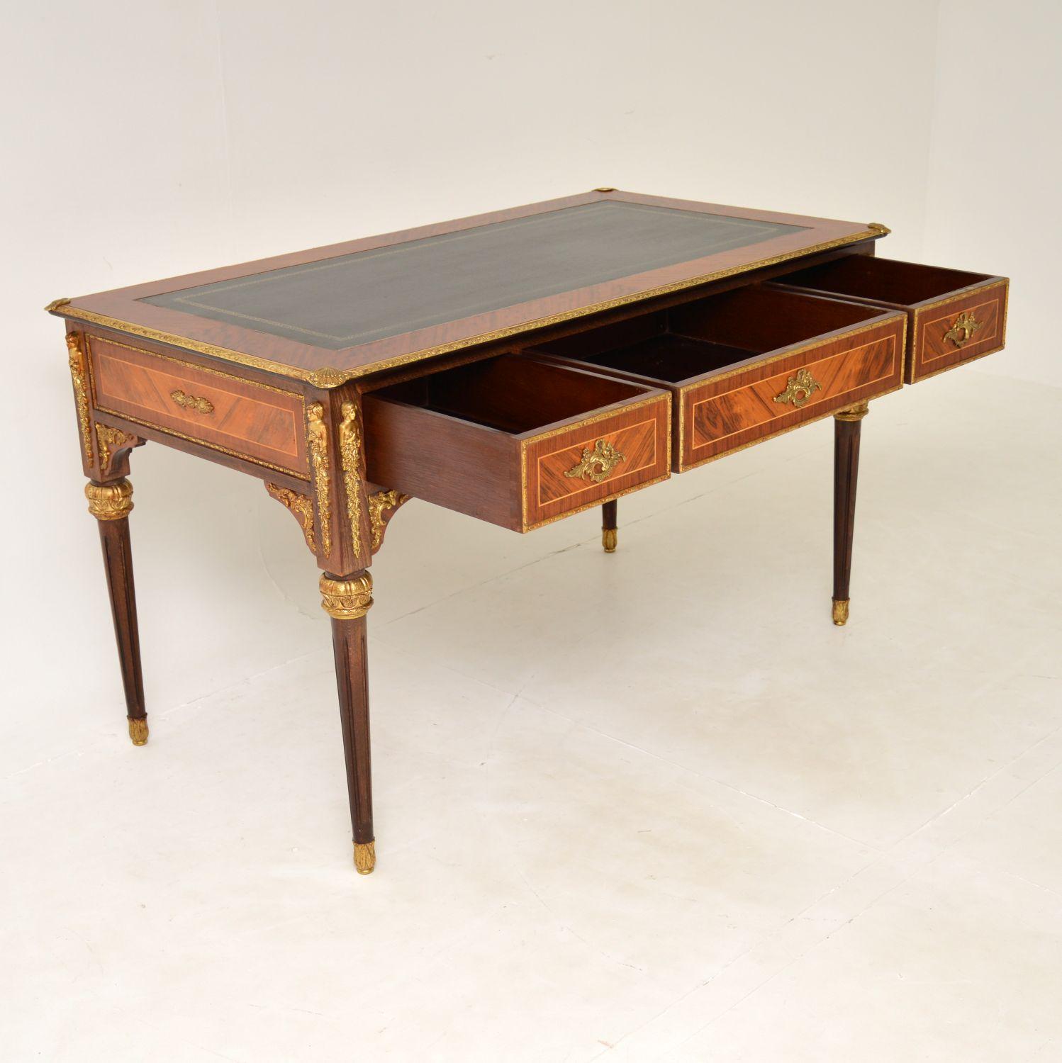 Antique French Ormolu Mounted Leather Top Desk 7