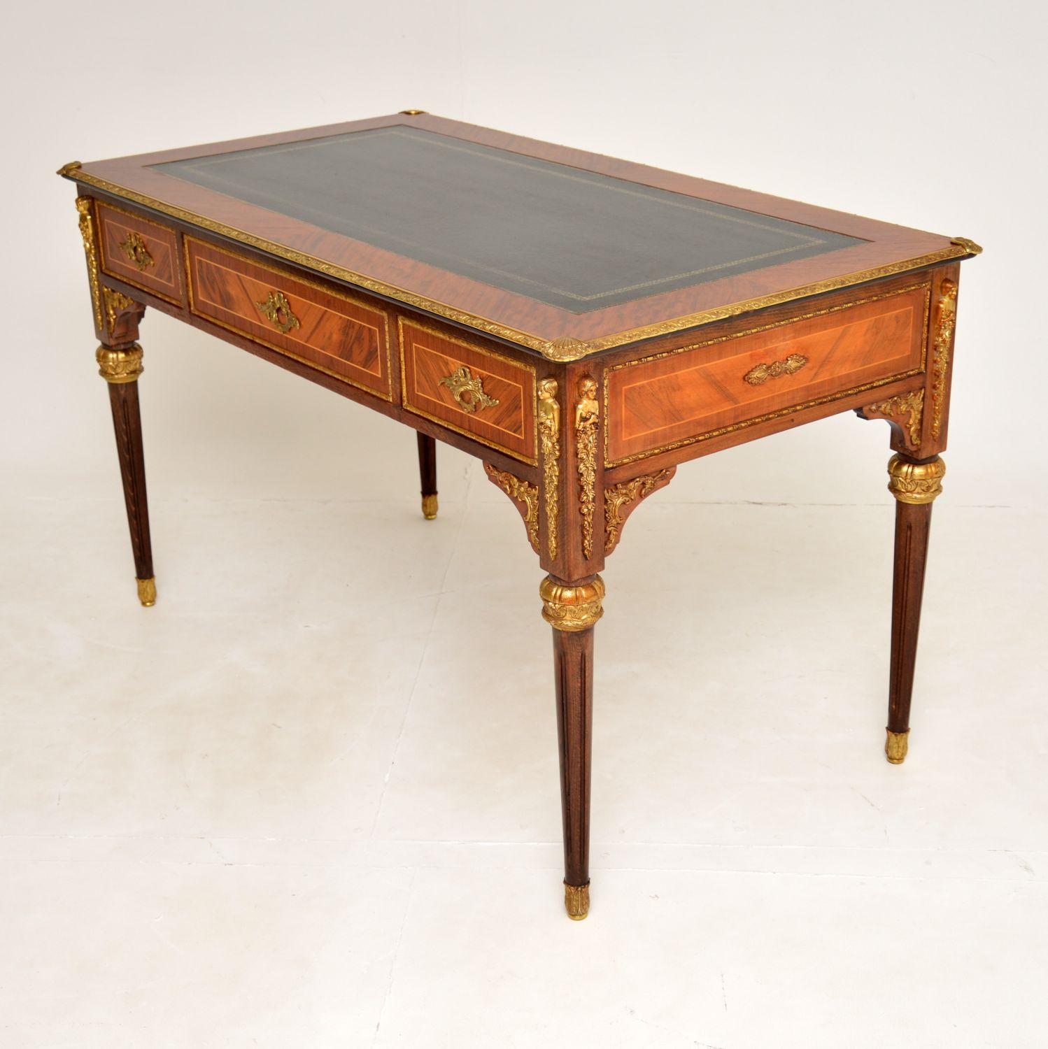 Antique French Ormolu Mounted Leather Top Desk In Good Condition In London, GB