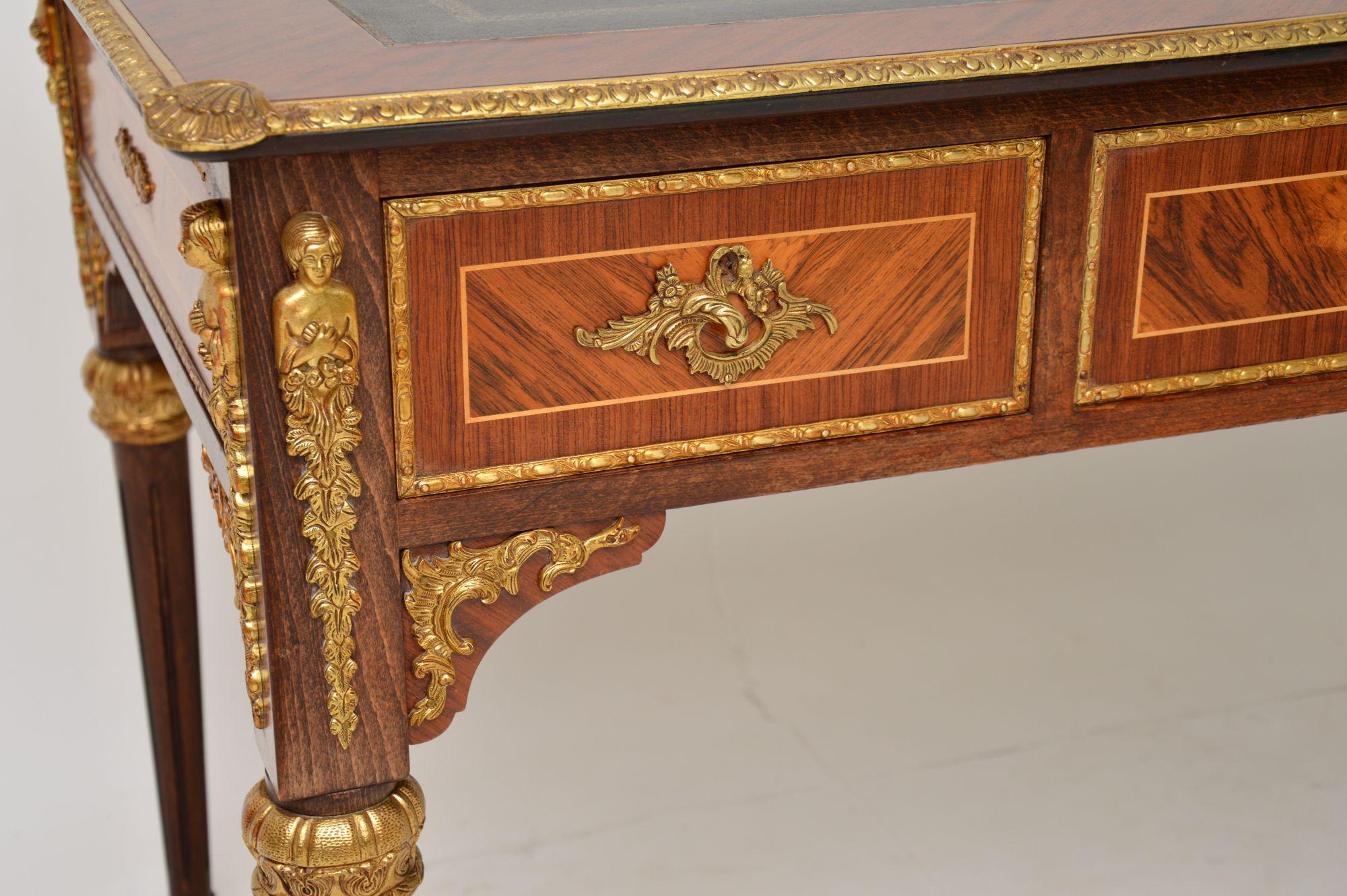 Antique French Ormolu Mounted Leather Top Desk 2