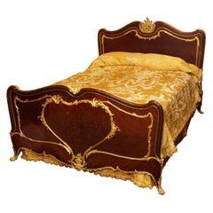 Antique French Ormolu Mounted Mahogany Bed Signed Francois Linke