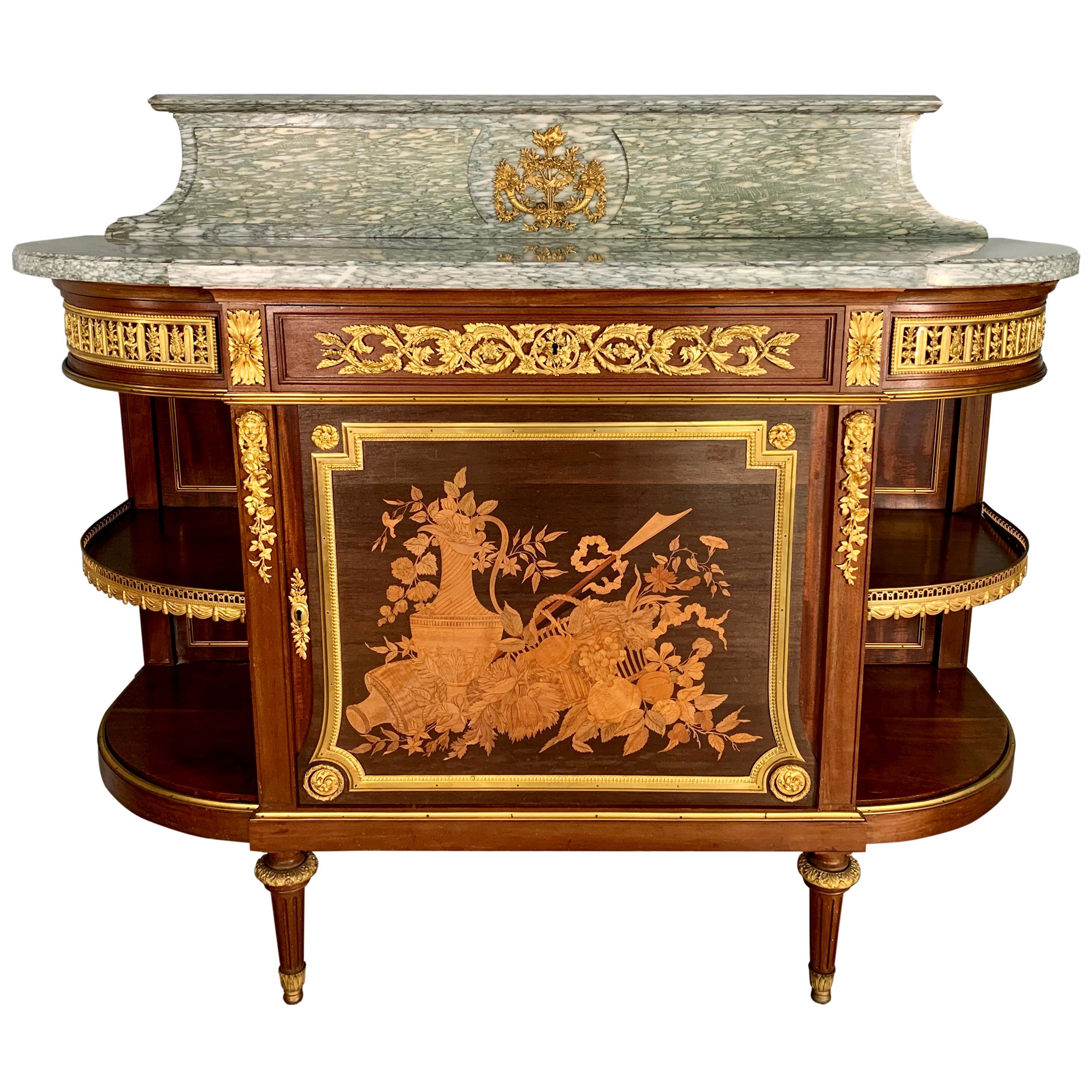 Antique French Ormolu-Mounted Mahogany Console or Desserte For Sale