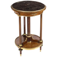 Antique French Ormolu-Mounted Mahogany Occasional Table Gueridon, 19th Century
