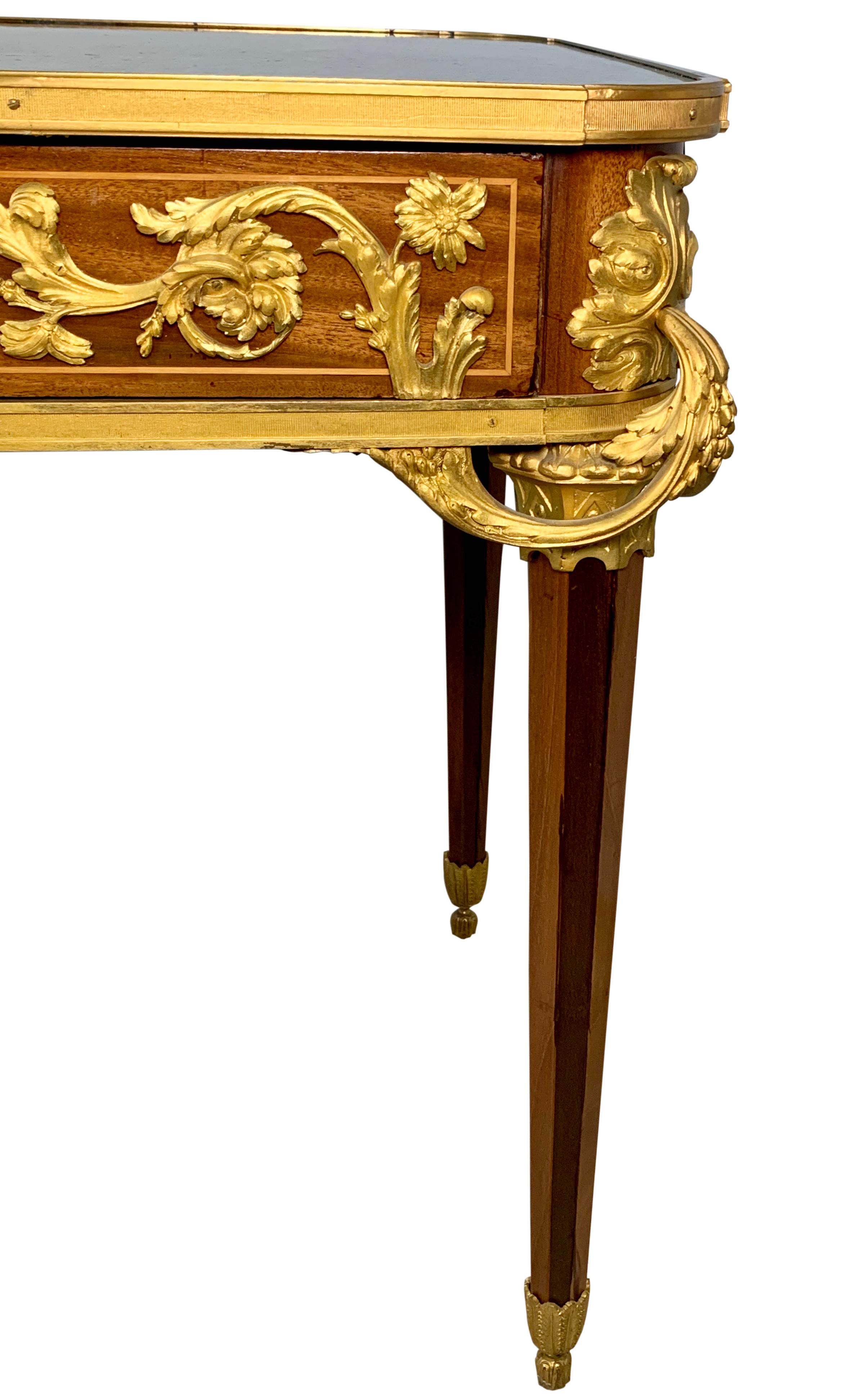 Antique French Ormolu Mounted Malachite Top Center Table / desk For Sale 3