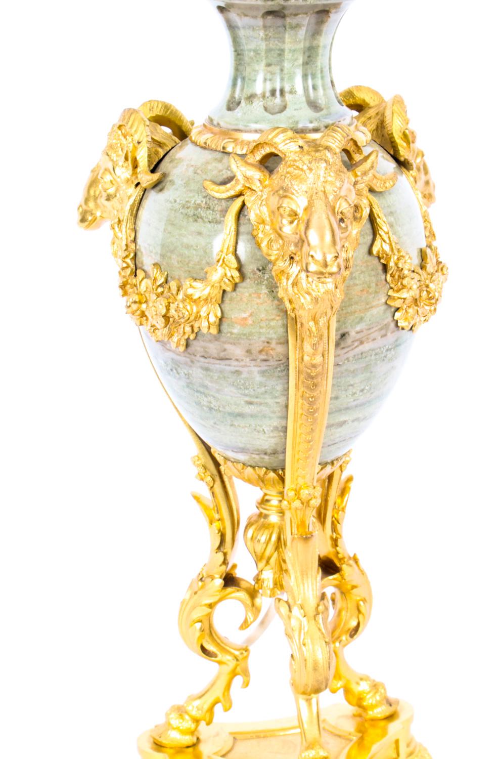 Antique French Ormolu Mounted Marble Urn Table Lamp 19th Century In Good Condition In London, GB