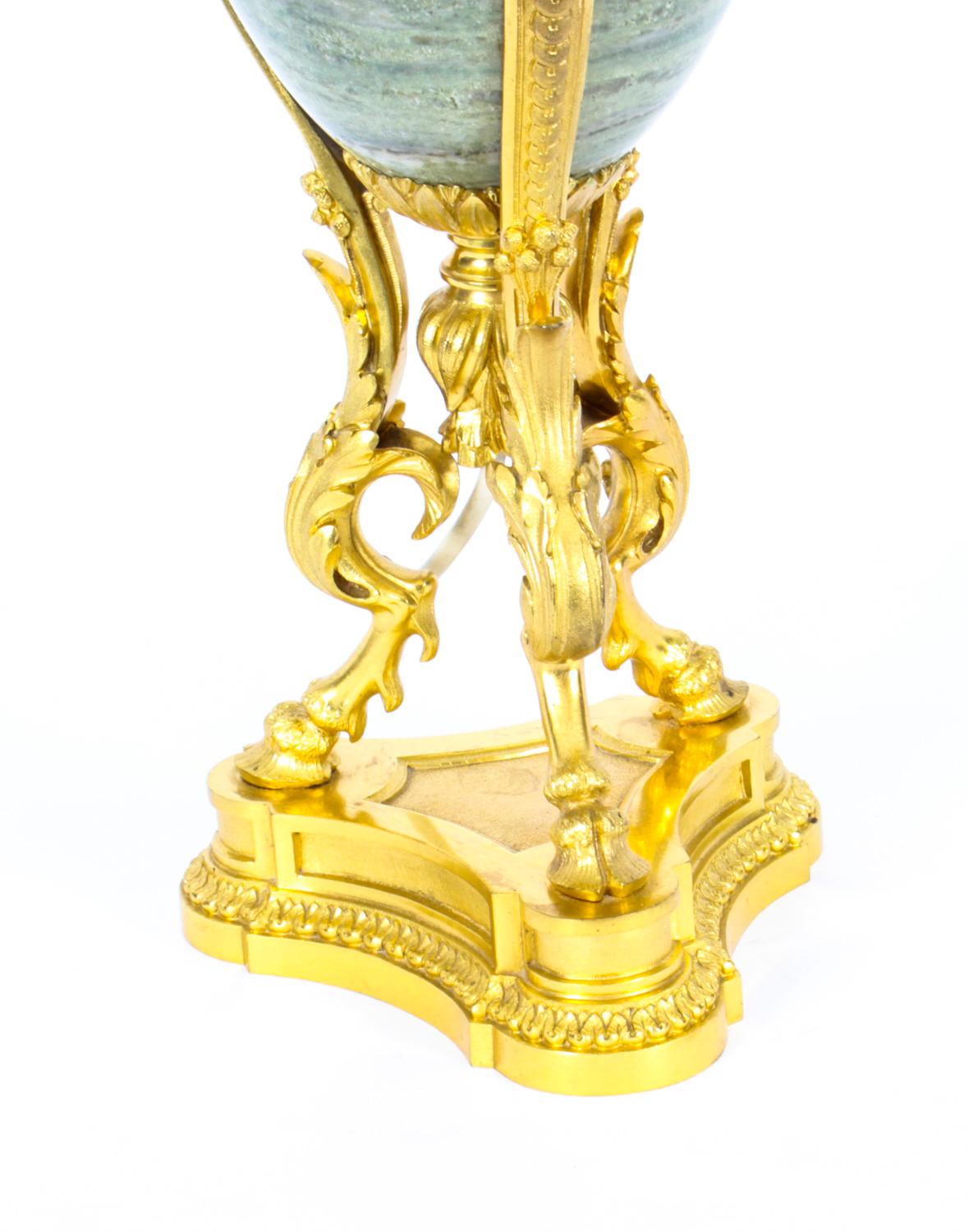 Antique French Ormolu Mounted Marble Urn Table Lamp 19th Century 1