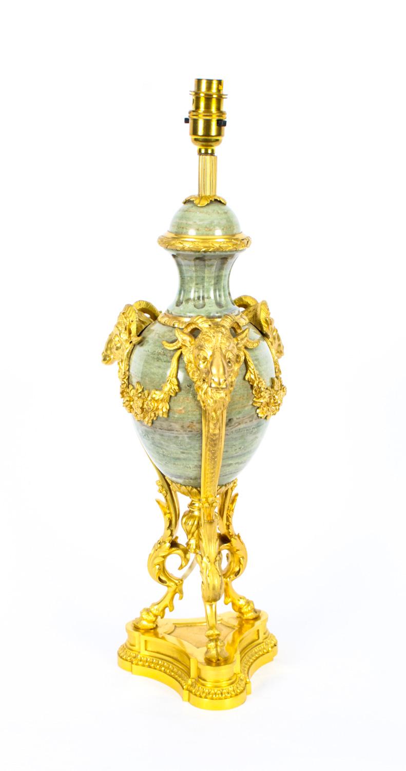 Antique French Ormolu Mounted Marble Urn Table Lamp 19th Century 5