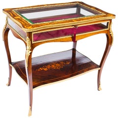 Antique French Ormolu-Mounted Marquetry Bijouterie Display Table, 19th Century