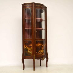 Antique French Ormolu-Mounted Painted Display Cabinet