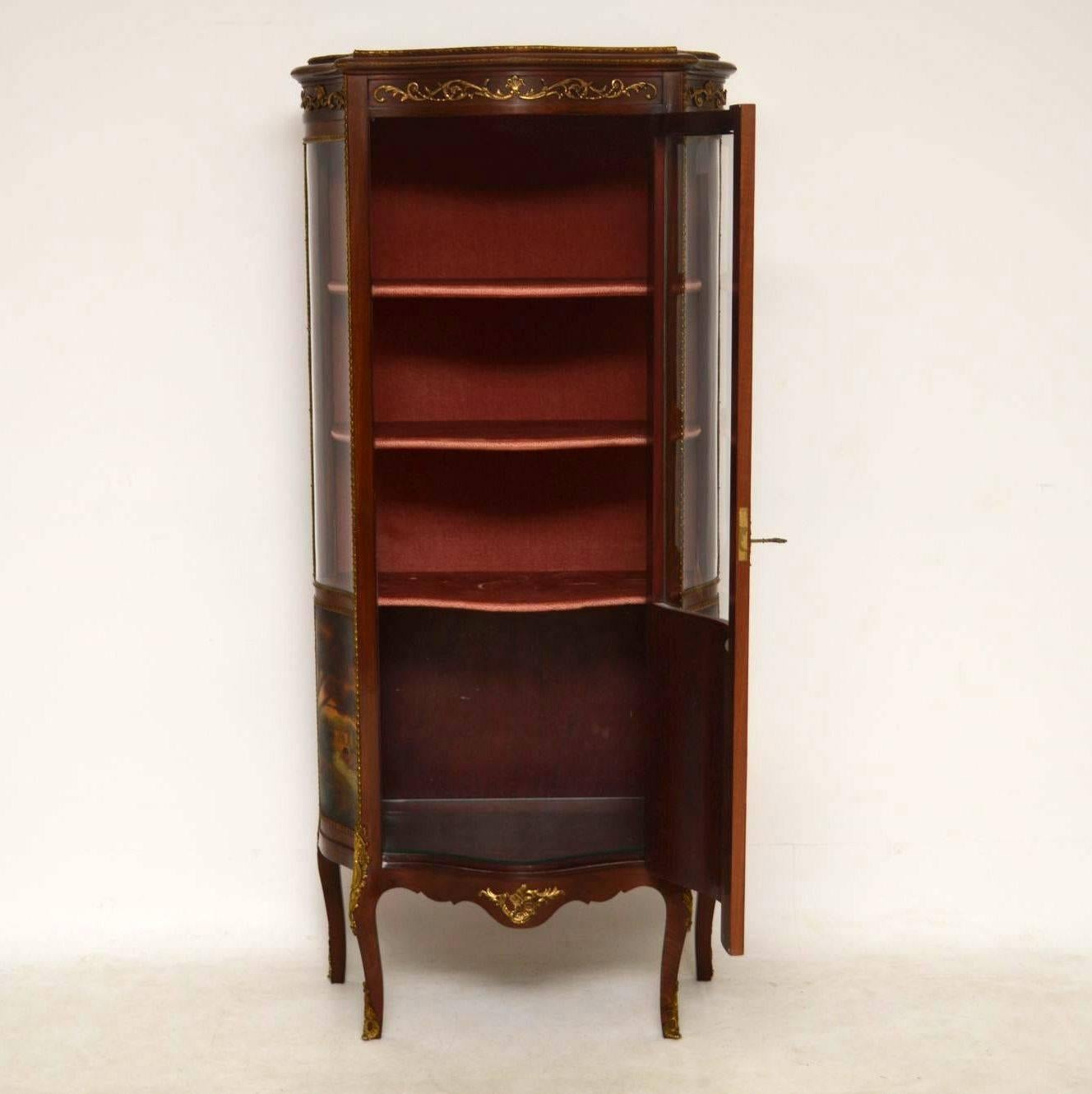 Louis XVI Antique French Ormolu-Mounted Painted Display Cabinet